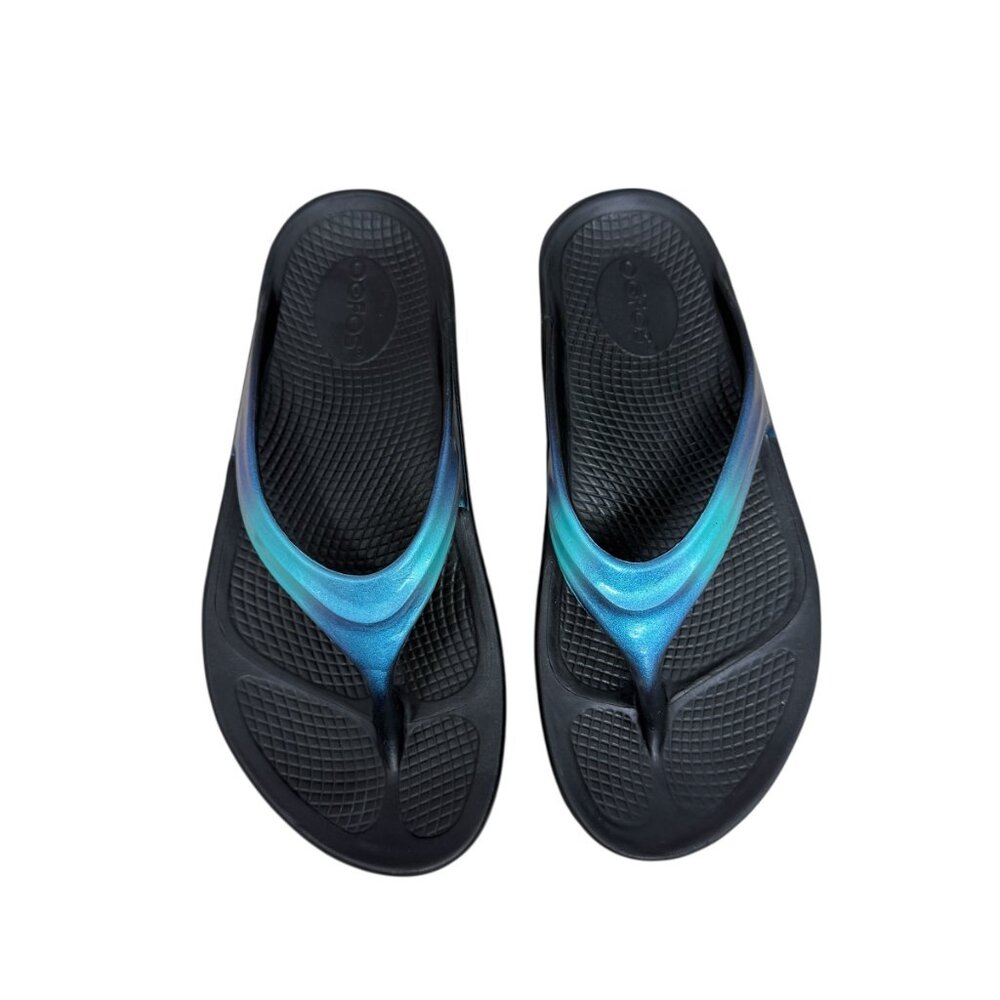 Women's OOlala Thong Luxe Recovery Flip Flop in Atlantis Women's size 7 - Picture 2 of 8